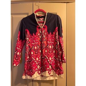 Lilly Pulitzer Tunic Top/Shirt XS Pink/Blue